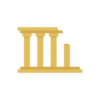 Ruins with four columns and broken top representing ancient building vector