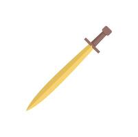 This sharp medieval sword is pointing up and right vector