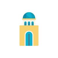 Traditional greek building with blue dome and doorway showing local architecture style vector