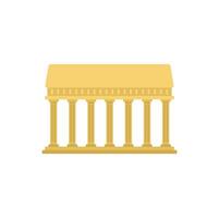 Ancient greek temple building with columns representing classical architecture vector