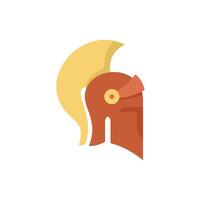 Spartan helmet standing guard over ancient history knowledge and courage vector