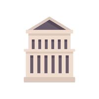 Classical building facade featuring columns and a triangular roof vector