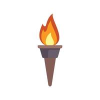 Burning torch holding bright red and yellow flame vector