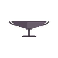 Large empty round brazier standing on a tripod for cooking plov or other dishes on fire vector