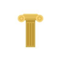 Golden greek column representing classical architecture element vector
