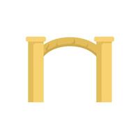 Yellow stone archway connecting two pillars vector