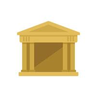 Ancient building with columns, facade of greek temple, bank or museum in flat style vector
