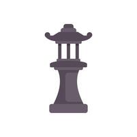 Stone lantern standing on pedestal with roof representing traditional japanese architecture vector