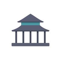Traditional japanese building with curved roof and columns vector