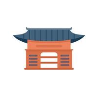 Traditional building with curved roof representing asian architecture vector