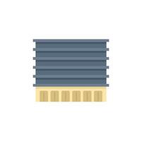 Modern multistory building with large windows facade flat illustration vector