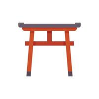 Traditional japanese torii gate standing on white background vector