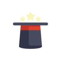 Magic hat floating with stars appearing cartoon style vector