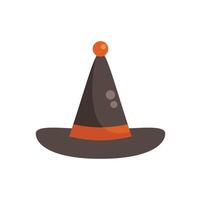 Black witch hat standing on white background vector