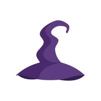Purple witch hat pointing up with white background vector