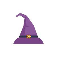 Purple witch hat with buckle standing on white background vector