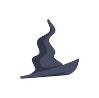 Dark blue witch hat floating on white background vector