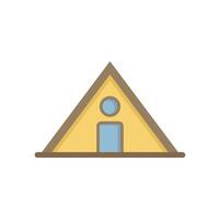 Small modern a frame cabin depicting minimalist lifestyle vector