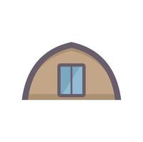 Brown hut with window and doorway camping icon vector