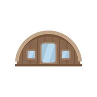 Wooden hangar building facade presenting modern architecture style vector