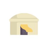 Beige yurt with open door for tourists camping in nature vector