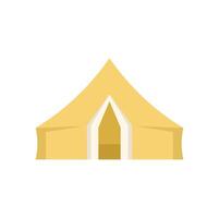 Camping tent standing in the forest at sunset time vector