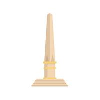 Tall obelisk standing on stone steps with golden details vector