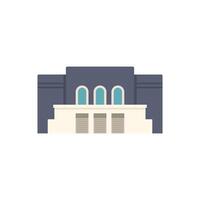 Big building facade with arched windows icon flat style vector