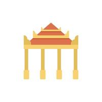Asian temple gate building representing traditional architecture vector