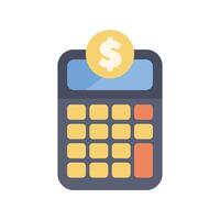 Calculator performing a financial calculation with dollar currency symbol vector