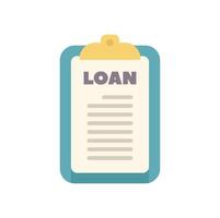 Clipboard showing loan application form icon vector