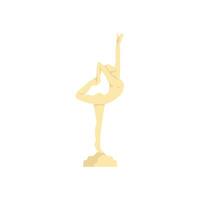 Golden statue of gymnast performing rhythmic gymnastics exercise vector