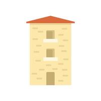 This multi story building features a brick facade and balconies vector