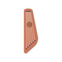 Traditional wooden gusli showing plucked string instrument design vector