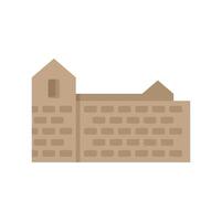 Medieval building with tower and brick wall facade vector