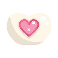 Pink heart shape shining on white background vector