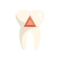 White tooth showing filling illustration vector