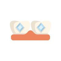 Tooth gems showing dental jewelry trend in oral hygiene vector