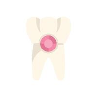 Tooth showing filling illustration on white background vector