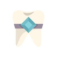 White tooth with a precious stone being used as decoration vector