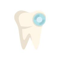 Healthy tooth showing dental sealant being applied by dentist vector