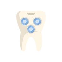Tooth showing filling procedure using dental materials vector