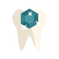 Sparkling clean tooth with a green gem illustrating dental hygiene vector