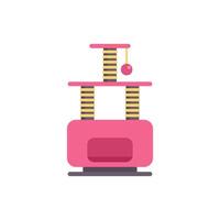 Pink cat tree with scratching posts for playful cats vector