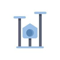 Blue cat tree with scratching posts for playful cats vector