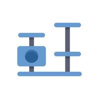 This blue cat tree with scratching posts is perfect for cats to play and relax vector