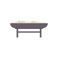 Empty manger representing christmas scene with hay in minimalist style vector