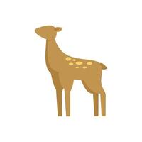 Young deer standing on alert in flat design vector