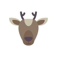 Minimalist reindeer head looking forward icon vector