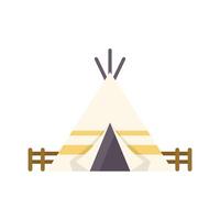 Native american teepee standing in front of wooden fence vector